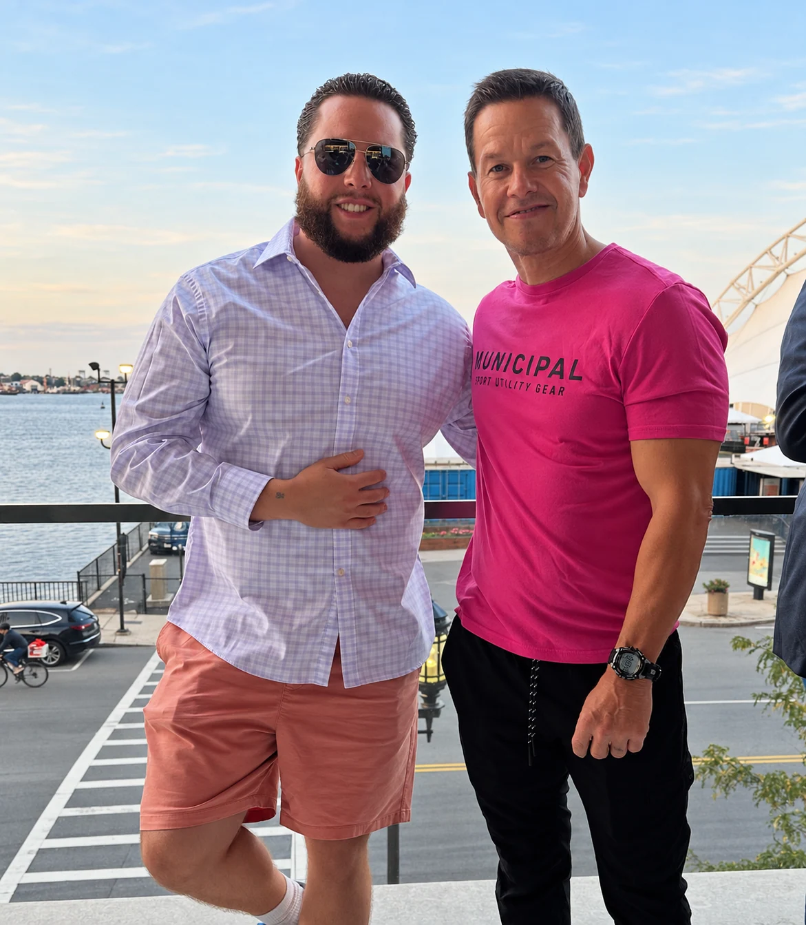 C-Money and Mark Wahlberg by the waterfront, from C-Money’s April 6, 2025 Instagram post.